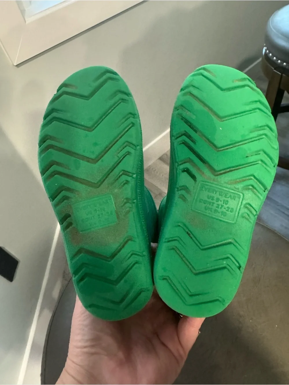 Totes Everywear Charley Tall Rain Boots Classic Green Toddler Size 9/10